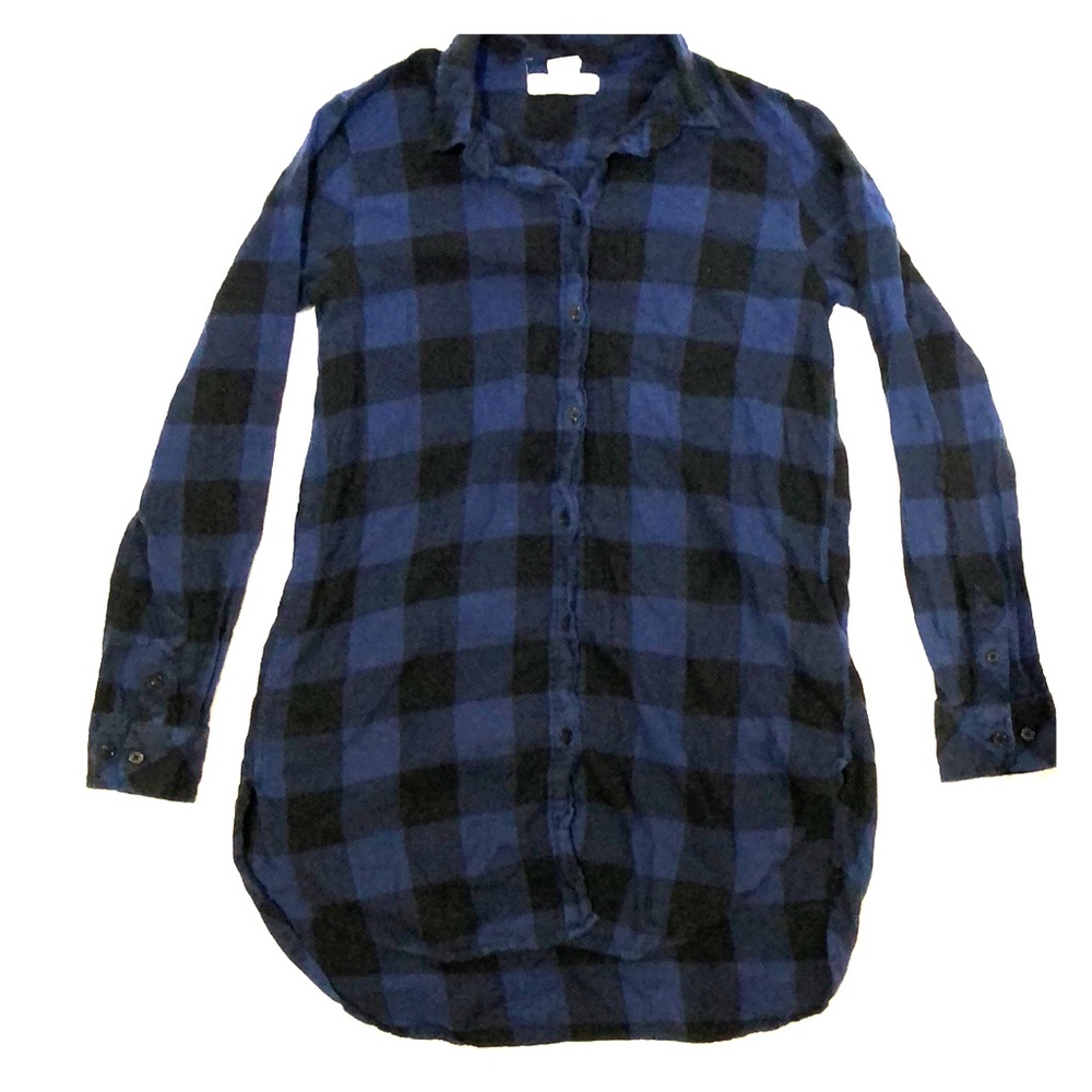 Blue Gingham Print Flannel